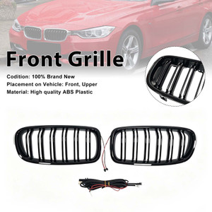 Double Slat Front Kidney Grille Grill Fit BMW 3 Series F30 F35 2012-2019