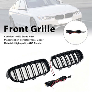 Double Slat Front Kidney Grille Grill Fit BMW 3 Series F30 F35 2012-2019