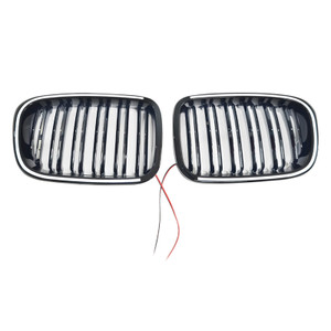 Gloss Black Front Kidney Bumper Grill Grille Fit BMW E46 2-Door 1998-2001 W/LED