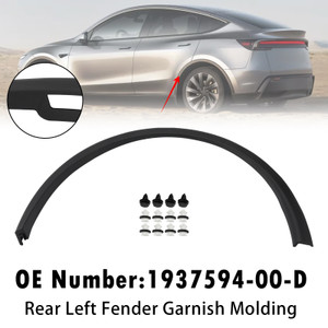 Rear Left Fender Garnish Molding 1937594-00-D For Tesla Model Y 2025-2026