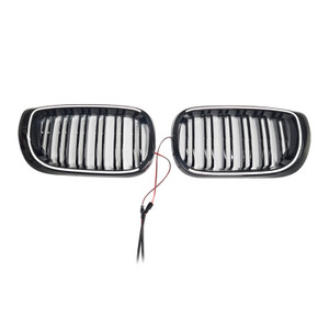 Black Front Bumper Grille Fit BMW 3 Series E46 4-Door LCI 2002-2005 W/LED