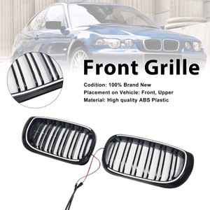Black Front Bumper Grille Fit BMW 3 Series E46 4-Door LCI 2002-2005 W/LED
