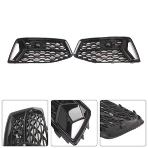 2PCS Front Bumper Grill Grille Fog Light Cover Fit Audi A6 C8 2019-2023