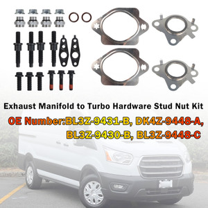 Exhaust Manifold to Turbo Hardware Stud Nut Kit for Ford 3.5L EcoBoost V6
