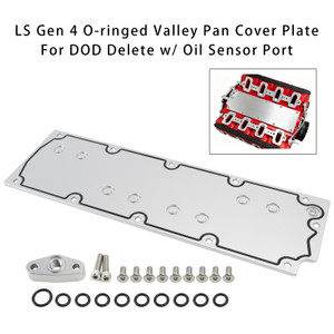 LS Gen 4 O-ringed Valley Pan Cover Plate For DOD Delete w/ Oil Sensor Port