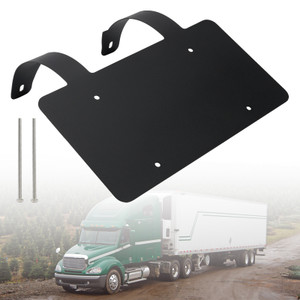 Semi Truck Commercial Truck Deer Guard Stainless License Plate Holder Black