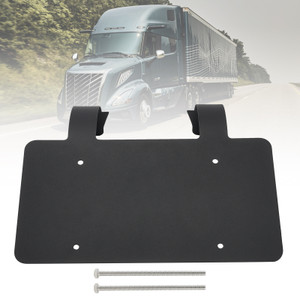 Semi Truck Commercial Truck Deer Guard Stainless License Plate Holder Black