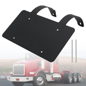 Semi Truck Commercial Truck Deer Guard Stainless License Plate Holder Black