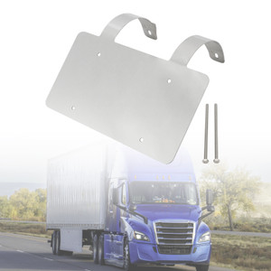 Semi Truck Commercial Truck Deer Guard Stainless License Plate Holder Silver