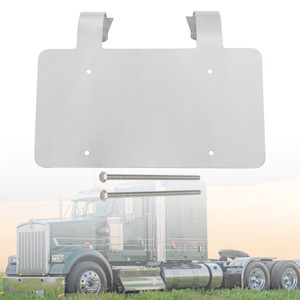 Semi Truck Commercial Truck Deer Guard Stainless License Plate Holder Silver