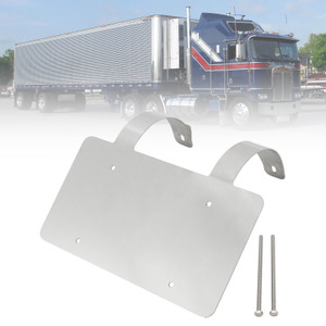 Semi Truck Commercial Truck Deer Guard Stainless License Plate Holder Silver