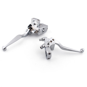 Skull Style Levers Set 1" Hydraulic Brake Cable Clutch Kawasaki Vulcan 800 1500 1600 2000 US, Chrome