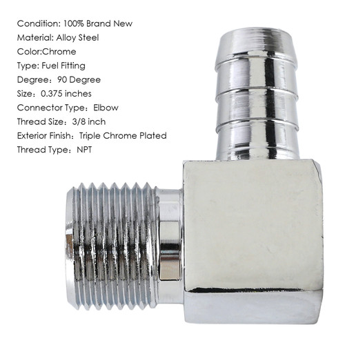 5946 Chrome 90 Degree Fuel Fitting