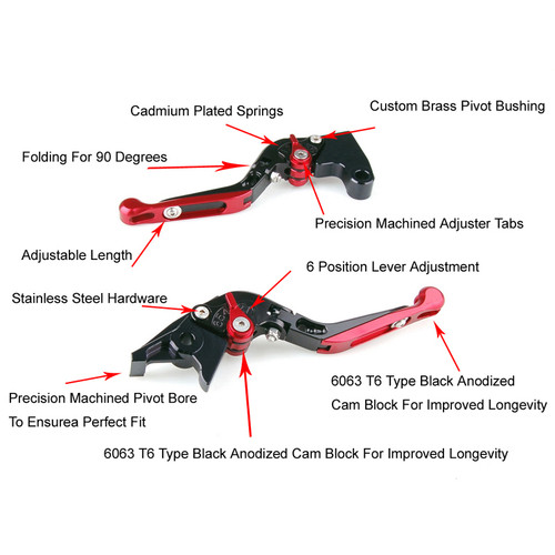 Staff Length Adjustable Brake Clutch Levers Suzuki HAYABUSA GSX1300R 2008-2017 (F-41/S-14)