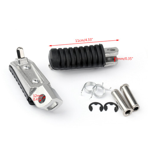 Front Footrest Pedals Foot Pegs for Kawasaki ZR250 BALIUS (91-07) ZR400 ZR400 (94-08) ZR400 ZEPHYR 400 (89-08) Z750 (04-12)