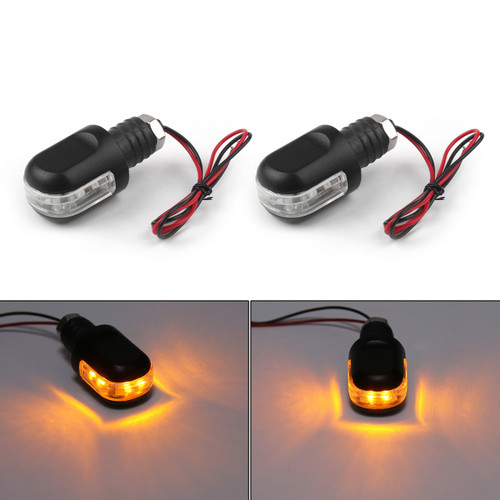 Bar End Turn Signals LED Indicator Amber Handlebar End Mount Blinker