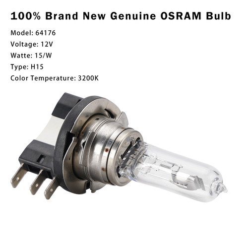 H15 3200K Genuine OSRAM Headlight Bulb lamp light DRL High Beam 64176 Generic