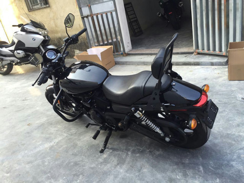Sissy Bar Luggage Rack Seat Backrest Pad For Street 500 XG500 15-18 750 XG750 14-18 Black