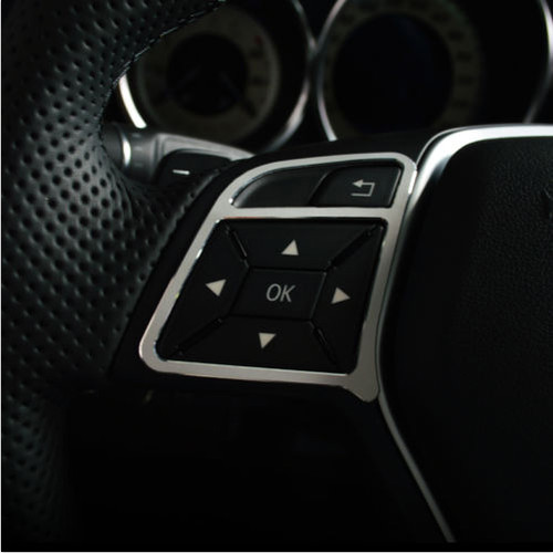 Steering Wheel Cover Trim Frame Aluminium Benz E Class W212 (2010-2015) Silver