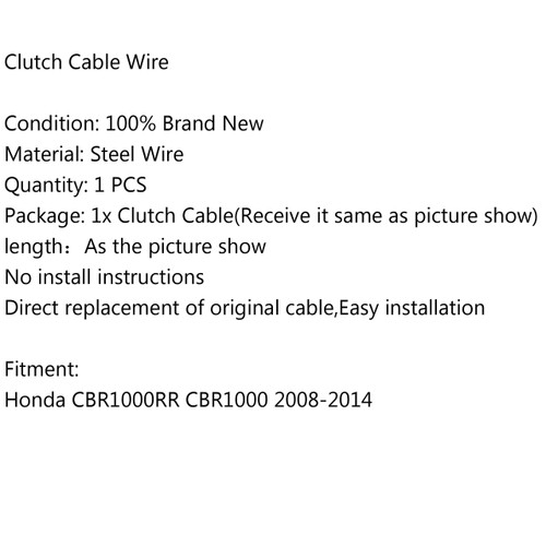 Clutch Cable Wire Steel Braided Honda CBR1000RR CBR1000 (2008-2014)