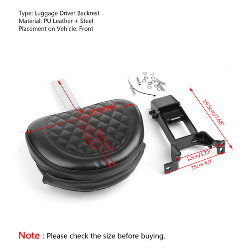 Plug-In Driver Backrest + Mounting Kit For Indian Chieftain