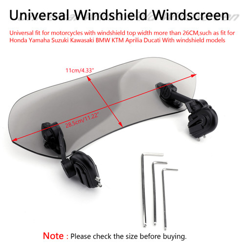Universal Windshield Windscreen Universal Fit Smoke
