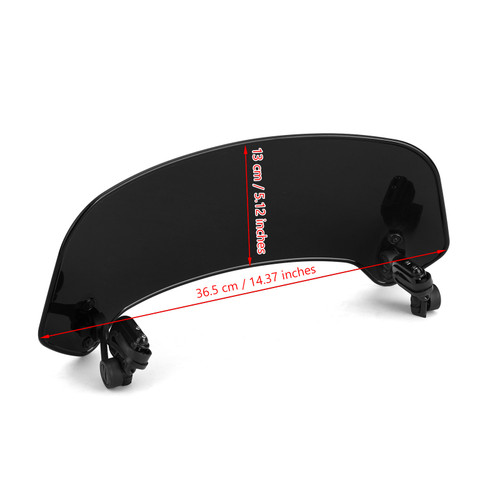 Universal Windshield Windscreen For motorcycles with windshield top width more than 26CM BLK
