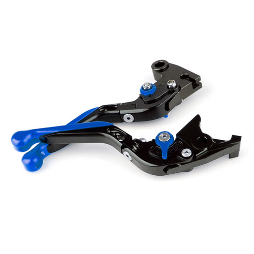 Adjustable Folding Extendable Racing Brake & Clutch Levers For Yamaha MT125 BLUE