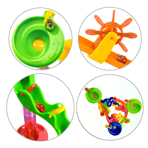 105 pcs Kids Marble Run Race Set Railway Building Blocks Construction Track Toy