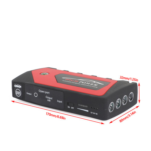 69800Mah Car Jump Starter Portable 4-Usb Power Bank Battery Booster Clamp Kit Us
