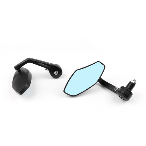 7/8" Motorcycle Pair Handle Bar End Rearview Mirrors For Honda For Yamaha For BMW For Kawasaki For Ducati For Suzuki BLK