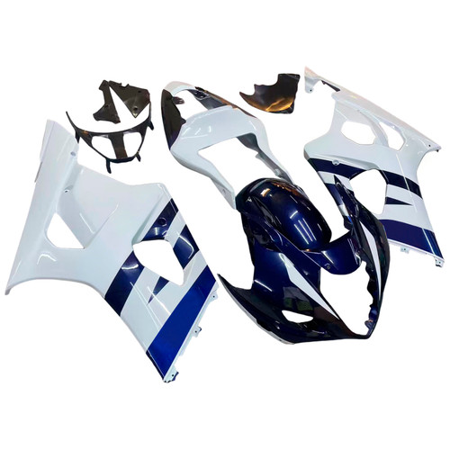 2003-2004 Suzuki GSXR 1000 White & Blue GSXR Racing Amotopart Fairings