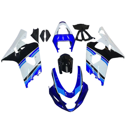 2004-2005 Suzuki GSXR 600 750 Amotopart Fairings Blue White Black GSXR Racing