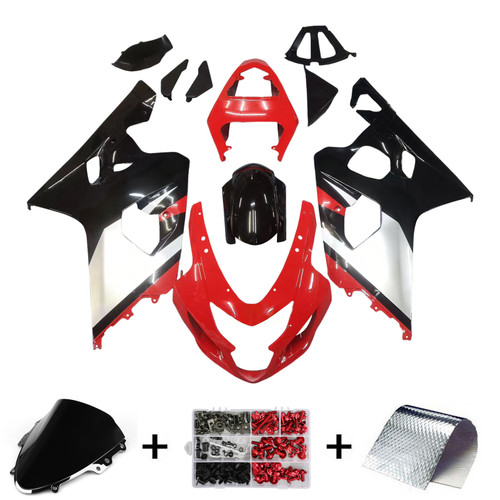 2004-2005 Suzuki GSXR 600 750 Amotopart Fairings Red & Black GSXR Racing
