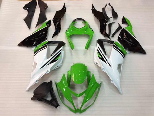 2013-2018 Kawasaki ZX6R 636 Amotopart Fairings Plastics Green White Ninja Racing