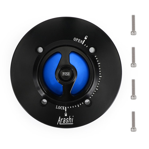 のん CNC Keyless Fuel Gas Tank Cap Blue Fit for Kawasaki EX400