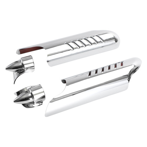 Fork Lower Leg Deflectors Shield Cover For Touring Electra Glide FLHT 2000-2013 Chrome