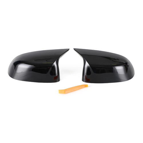 2x Black Rear View Side Mirror Cover Caps For BMW X3 X4 X5 X6 G01 G02 G05 G06