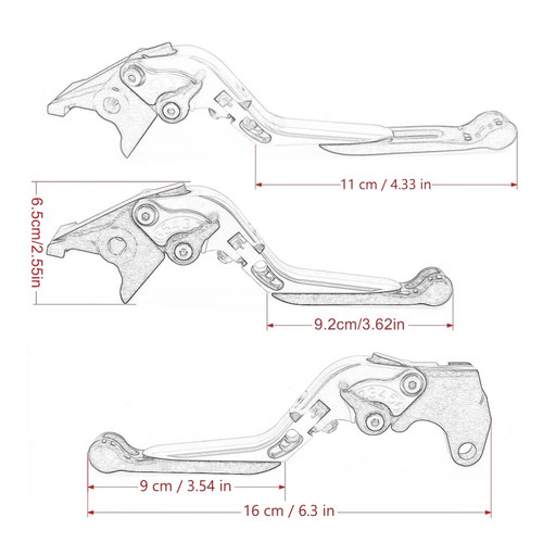 Adjustable Extendable Brake & Clutch Lever for Honda CBR500R CB500F/X 19-21 Gold