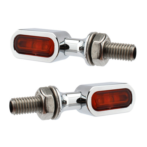 LED Rear Mini E Mark Turn Signal Indicator For Sportster Touring Dyna Chrome Amber