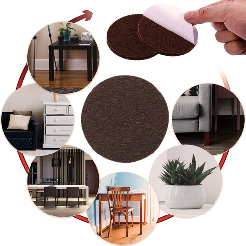 357 Piece Self-Stick Furniture Felt Pads for Hard Surfaces Brown