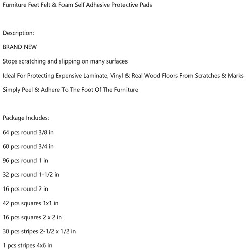 357 Piece Self-Stick Furniture Felt Pads for Hard Surfaces Brown