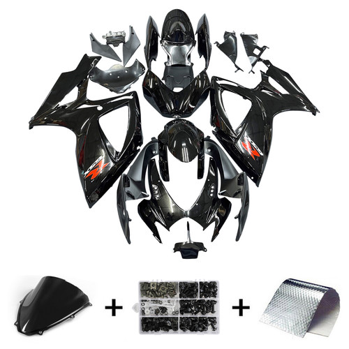 2006-2007 Suzuki GSXR 600 750 Black INJECTION Fairing Bodywork Kit Amotopart Fairing