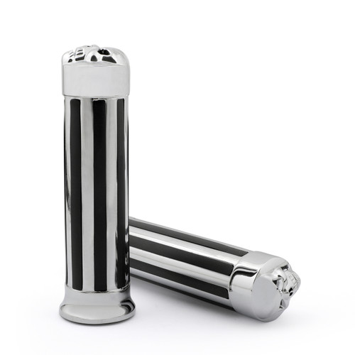Grips Harley Davidson & Custom Choppers, up to 2007, Chrome Skull End