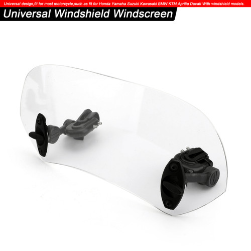 Universal Adjustable Clip On Windshield Extension Spoiler Wind Deflector Clear
