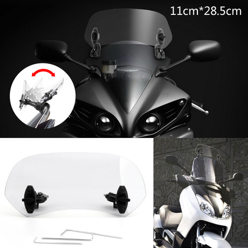 Universal Adjustable Clip On Windshield Extension Spoiler Wind Deflector Clear