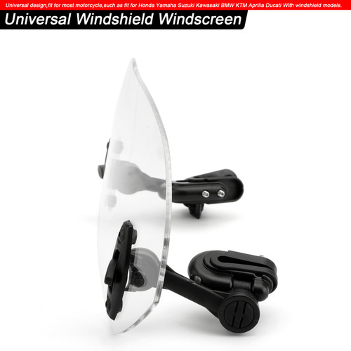 Universal Adjustable Clip On Windshield Extension Spoiler Wind Deflector Clear
