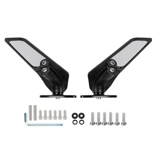 H Swivel Wing Fin Rearview Mirrors For Suzuki GSX R GSX-R 600