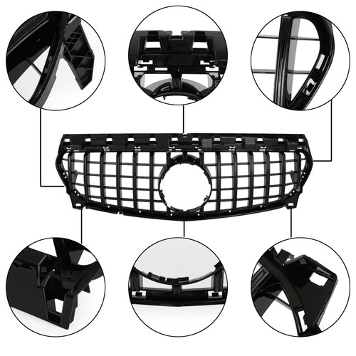 2013-2016 Mercedes Benz W117 CLA250 GT-R Style Front Bumper Grille Grill Generic