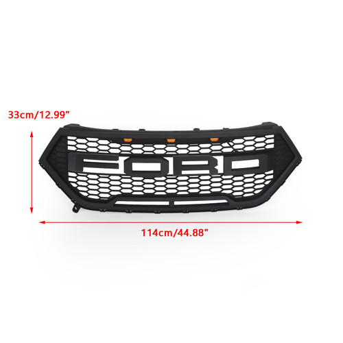 Raptor Style Front Bumper Grill Upper Grille Fit Ford Edge 2015-2018 Black